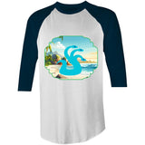 Beach Hydra AS Colour Raglan 3/4 Sleeve TShirt Ogo Merch