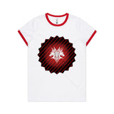 Glowing Cerberus AS Colour Women's Ringer Tee Ogo Merch