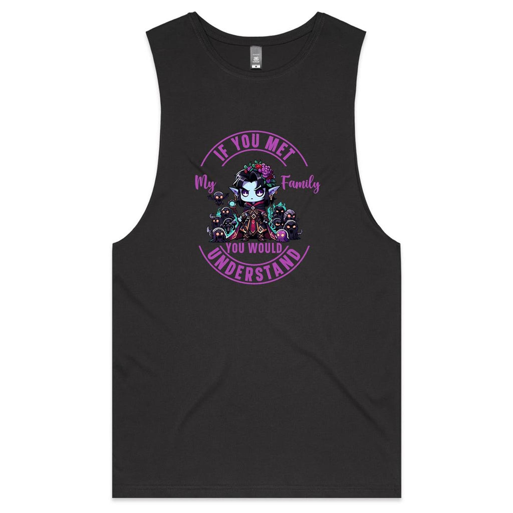 Meet my Family Angry Girl AS Colour Barnard - Mens Tank Top Tee Ogo Merch
