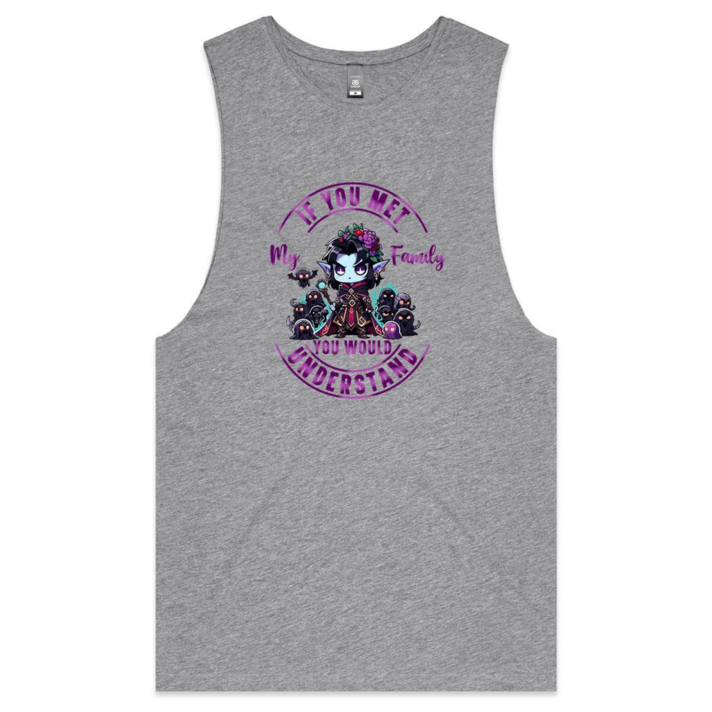Meet my Family Angry Girl AS Colour Barnard - Mens Tank Top Tee Ogo Merch