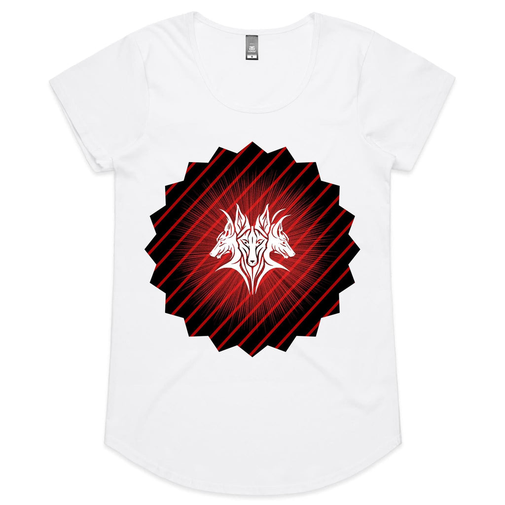 Glowing Cerberus AS Colour Mali Womens Scoop Neck TShirt Ogo Merch