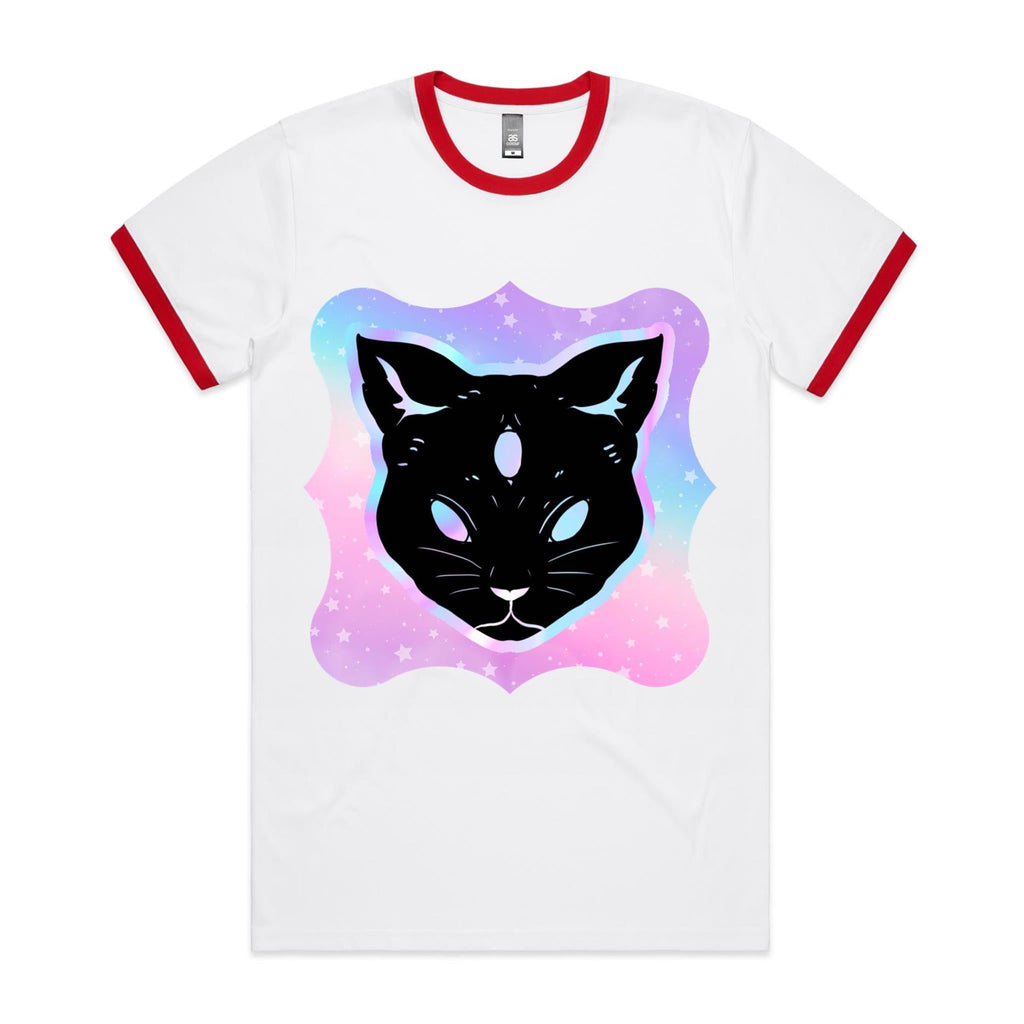 Psychic Cat AS Colour Staple Ringer Tee Ogo Merch
