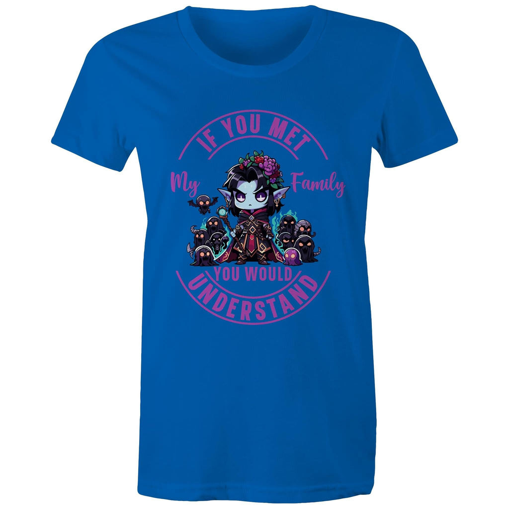 Meet my Family Angry Girl AS Colour - Women's Maple Tee Ogo Merch