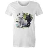 Two Wolves AS Colour - Women's Maple Tee Ogo Merch