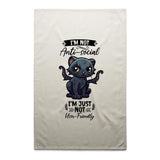 Antisocial Cat Monster AS Colour Tea Towel Ogo Merch