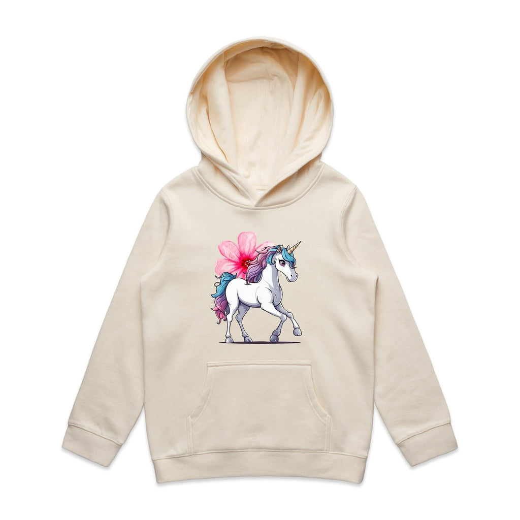 Unicorn and Flower AS Colour - Youth Supply Hood Ogo Merch