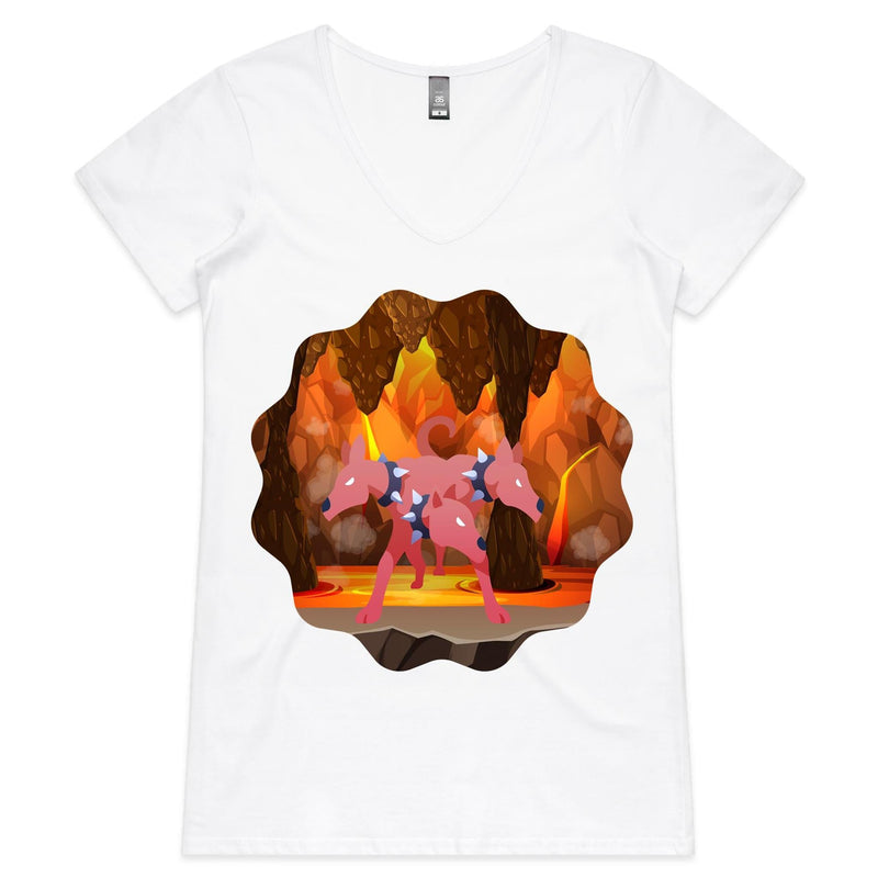 Lava Cerberus AS Colour Bevel Womens VNeck TShirt Ogo Merch