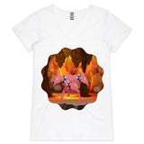 Lava Cerberus AS Colour Bevel Womens VNeck TShirt Ogo Merch