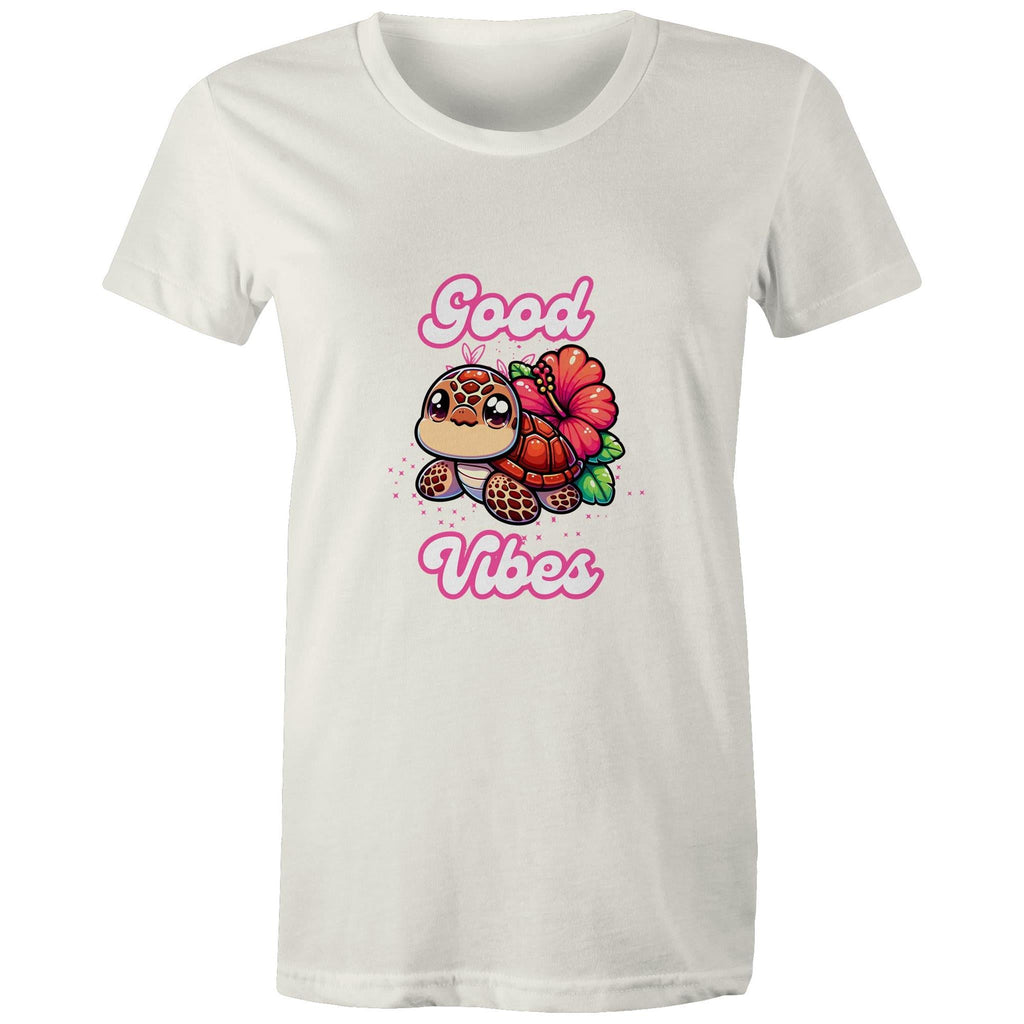 Good Vibes Turtle AS Colour - Women's Maple Tee Ogo Merch