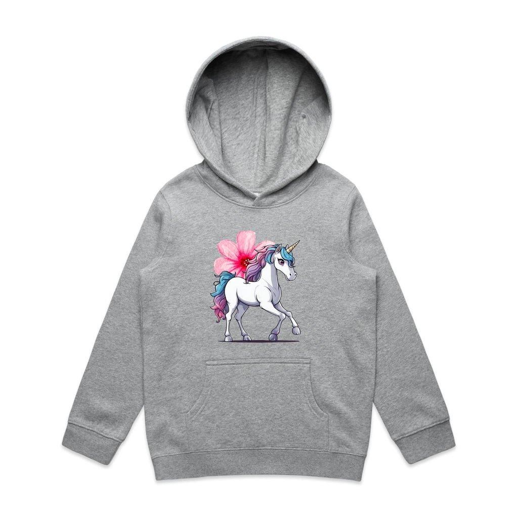 Unicorn and Flower AS Colour - Youth Supply Hood Ogo Merch