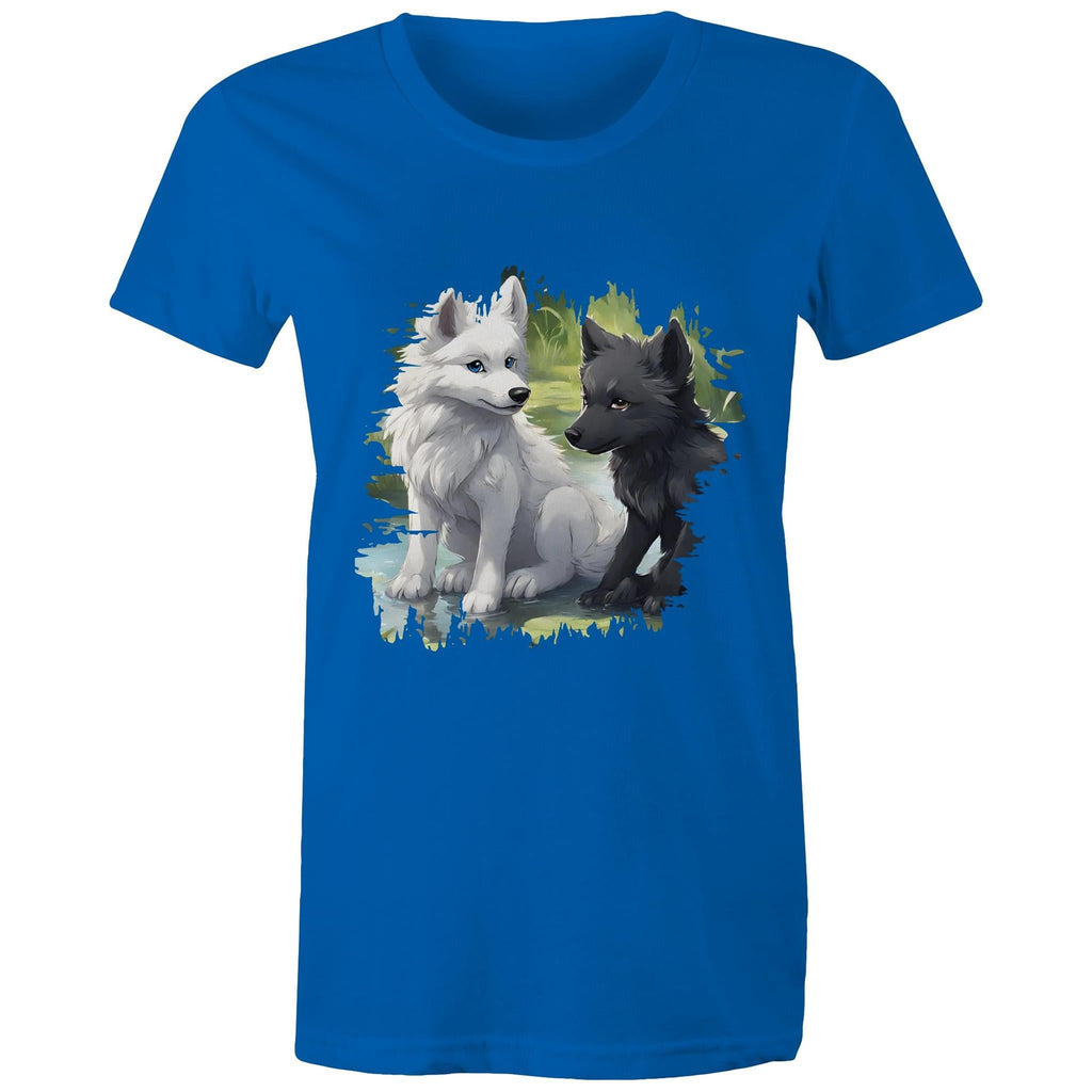 Two Wolves AS Colour - Women's Maple Tee Ogo Merch