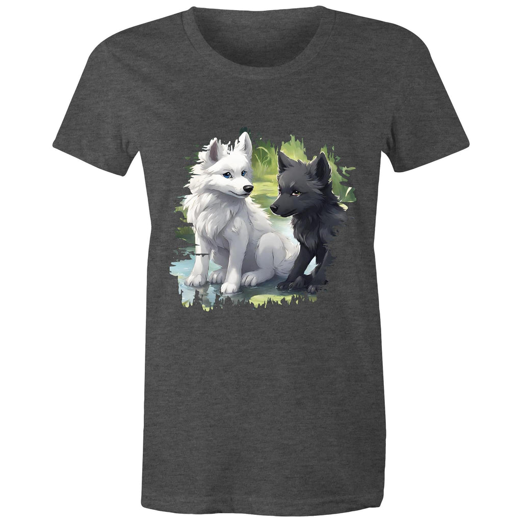Two Wolves AS Colour - Women's Maple Tee Ogo Merch