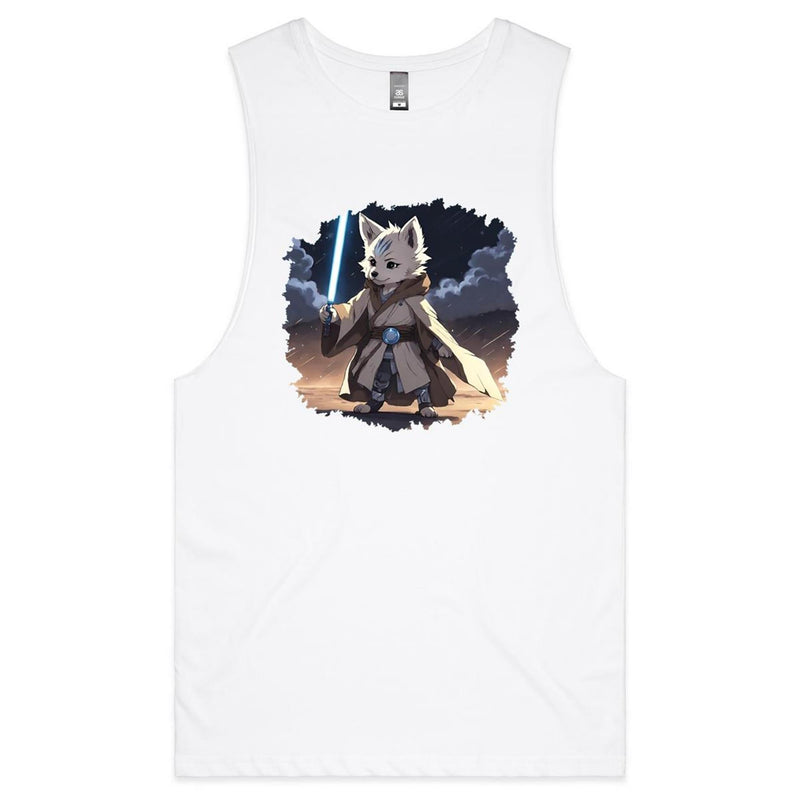 Wolf with Lightsaber AS Colour Barnard Mens Tank Top Tee Ogo Merch