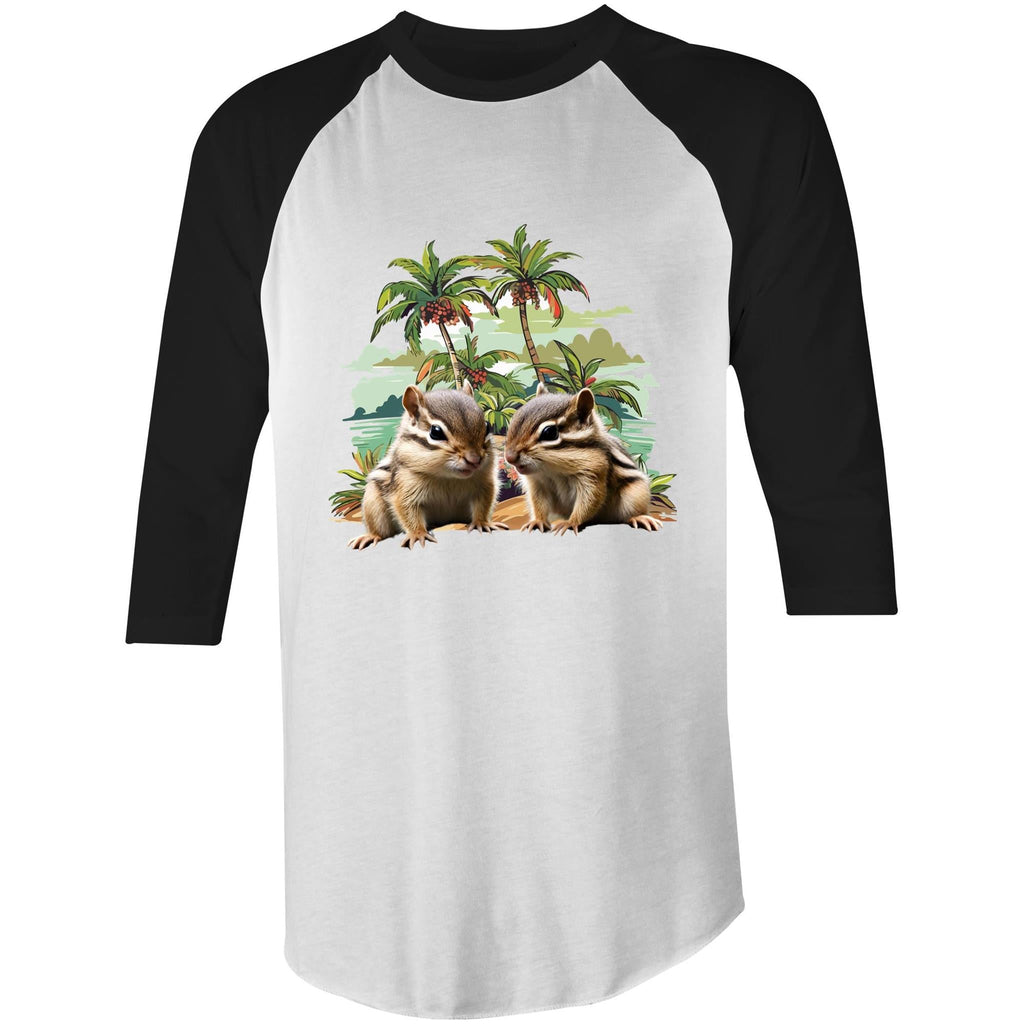 Beach Chipmunks AS Colour Raglan - 3/4 Sleeve T-Shirt Ogo Merch
