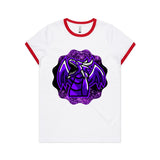 Shining Purple Dragon AS Colour Women's Ringer Tee Ogo Merch