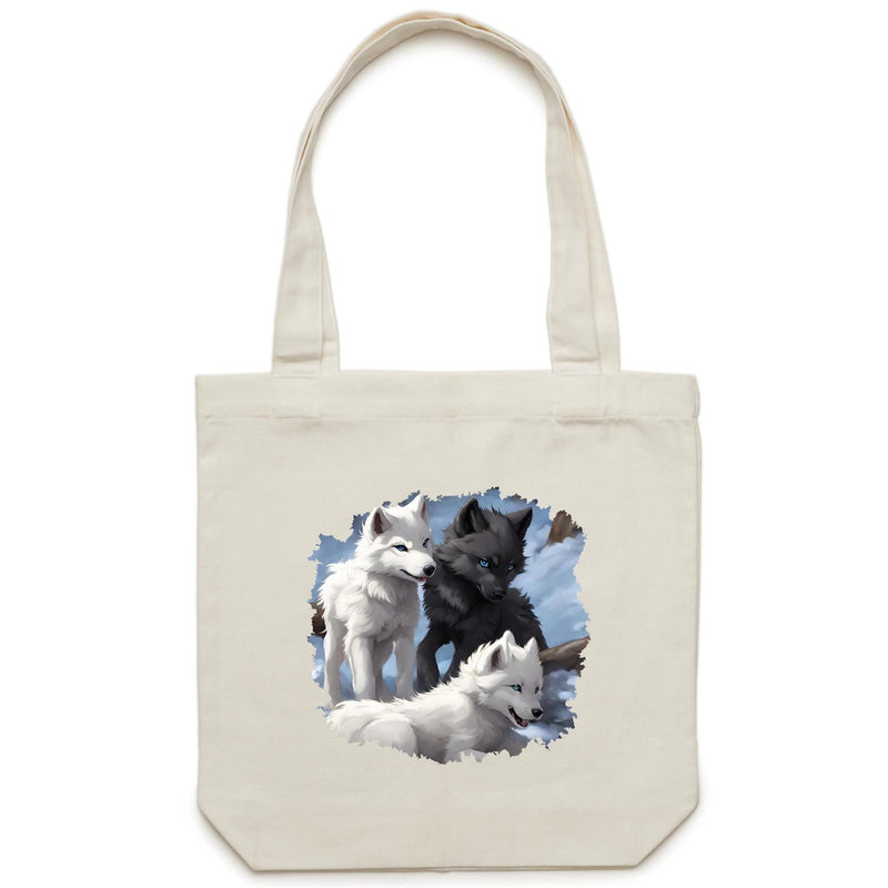 Three Wolves AS Colour Carrie Canvas Tote Bag Ogo Merch