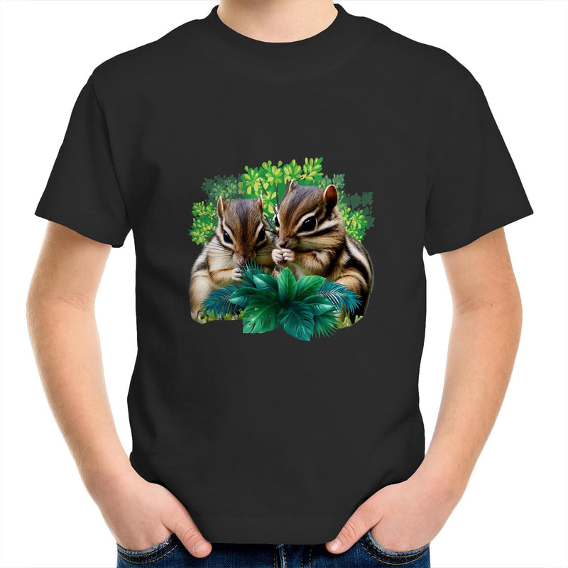 Cute Chipmunks AS Colour Kids Youth T-Shirt Ogo Merch