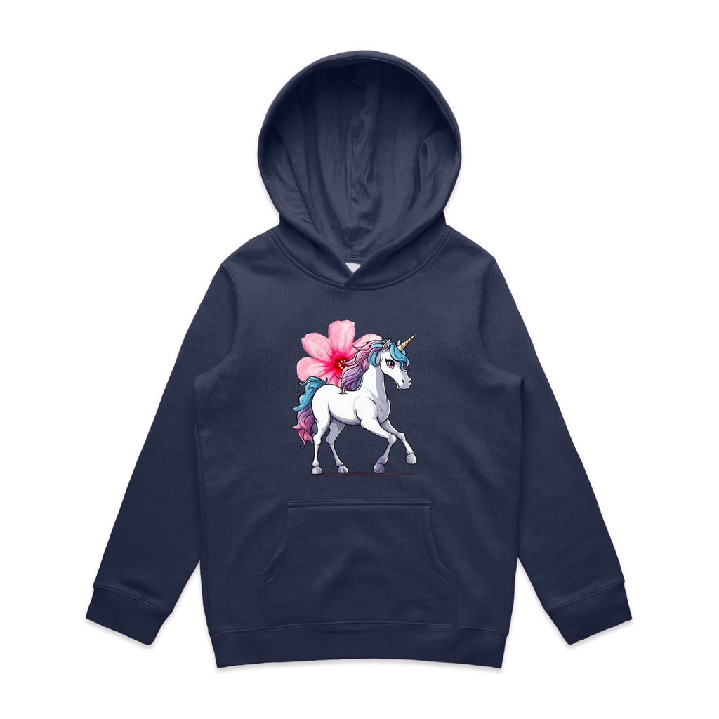 Unicorn and Flower AS Colour - Youth Supply Hood Ogo Merch