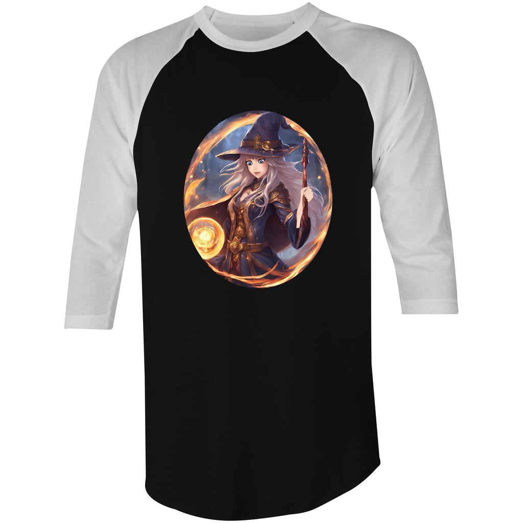 Flame Witch AS Colour Raglan - 3/4 Sleeve T-Shirt Ogo Merch