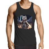Wolf with Lightsaber AS Colour Lowdown Mens Singlet Top Ogo Merch