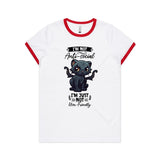 Antisocial Cat Monster AS Colour Women's Ringer Tee Ogo Merch
