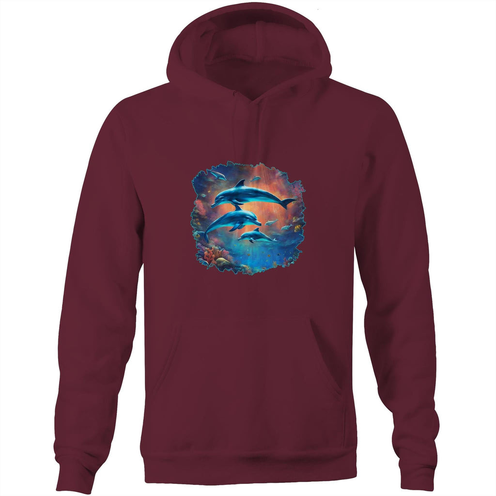 Dolphins AS Colour Stencil - Pocket Hoodie Sweatshirt Ogo Merch