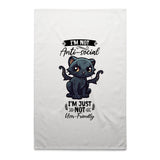 Antisocial Cat Monster AS Colour Tea Towel Ogo Merch