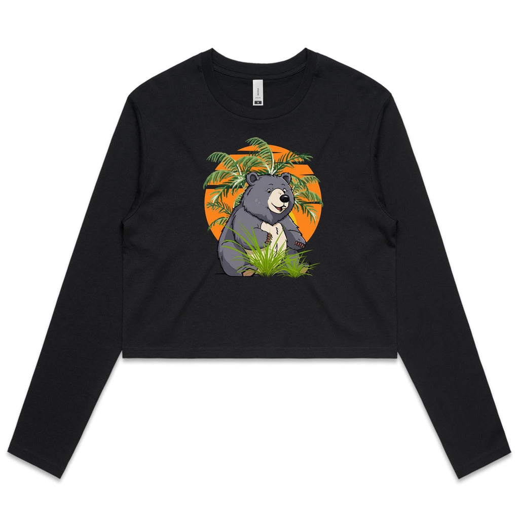 Bear AS Colour - Women's Long Sleeve Crop Tee Ogo Merch