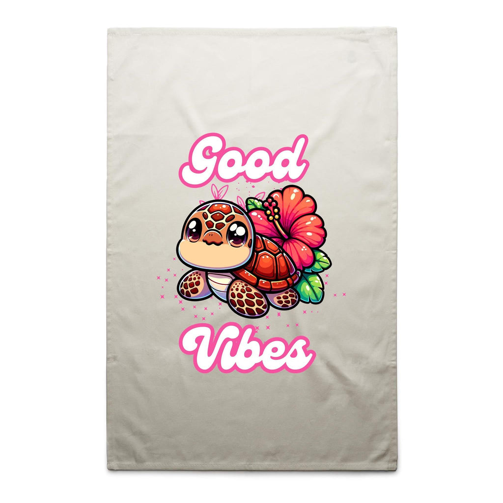 Good Vibes Turtle AS Colour Tea Towel Ogo Merch
