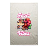 Good Vibes Turtle AS Colour Tea Towel Ogo Merch