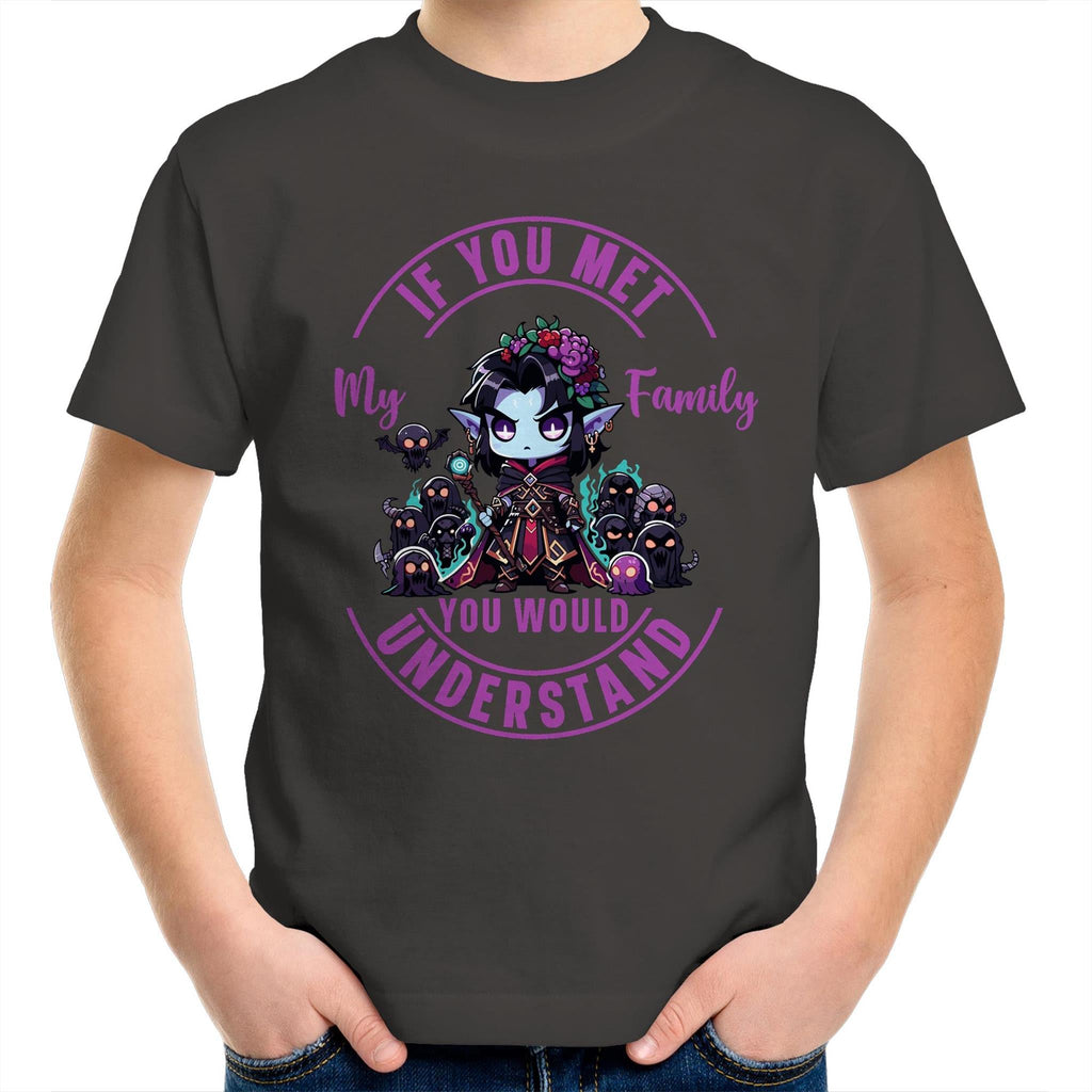 Meet my Family Angry Girl AS Colour Kids Youth T-Shirt Ogo Merch