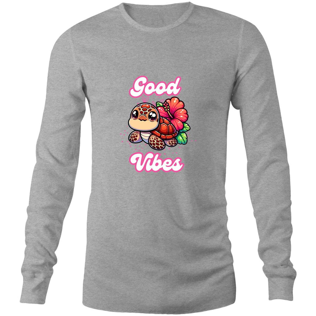 Good Vibes Turtle AS Colour Base - Mens Long Sleeve T-Shirt Ogo Merch