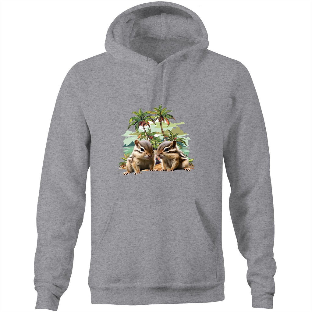 Beach Chipmunks AS Colour Stencil - Pocket Hoodie Sweatshirt Ogo Merch