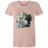 Two Wolves AS Colour - Women's Maple Tee Ogo Merch