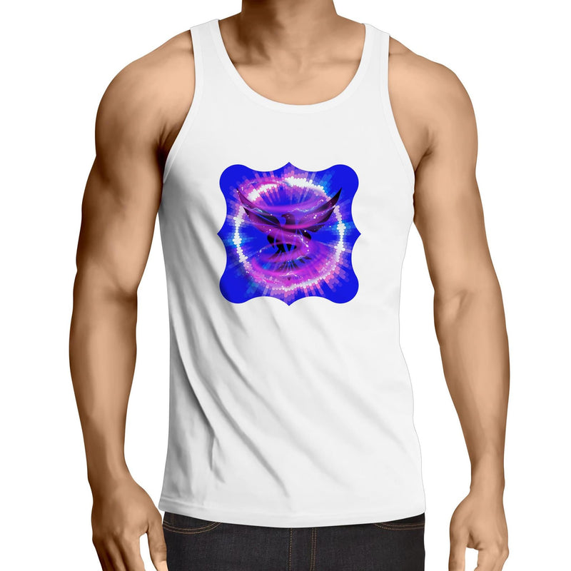 Eagle in Swirl AS Colour Lowdown - Mens Singlet Top Ogo Merch