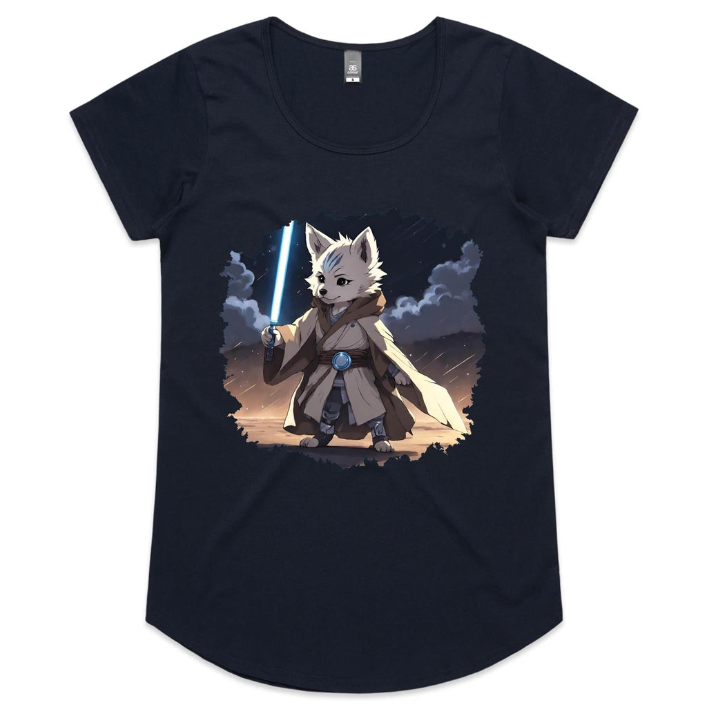 Wolf with Lightsaber AS Colour Mali Womens Scoop Neck Tshirt Ogo Merch