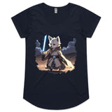 Wolf with Lightsaber AS Colour Mali Womens Scoop Neck Tshirt Ogo Merch