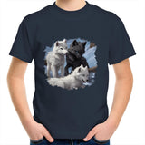 Three Wolves AS Colour Kids Youth T-Shirt Ogo Merch