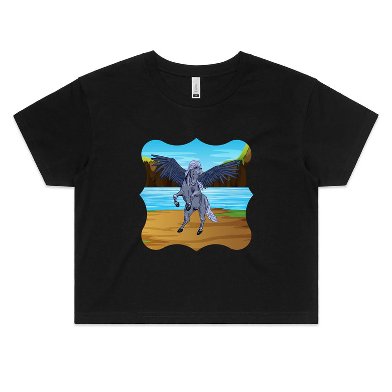 Beach Pegasus AS Colour - Women's Crop Tee Ogo Merch