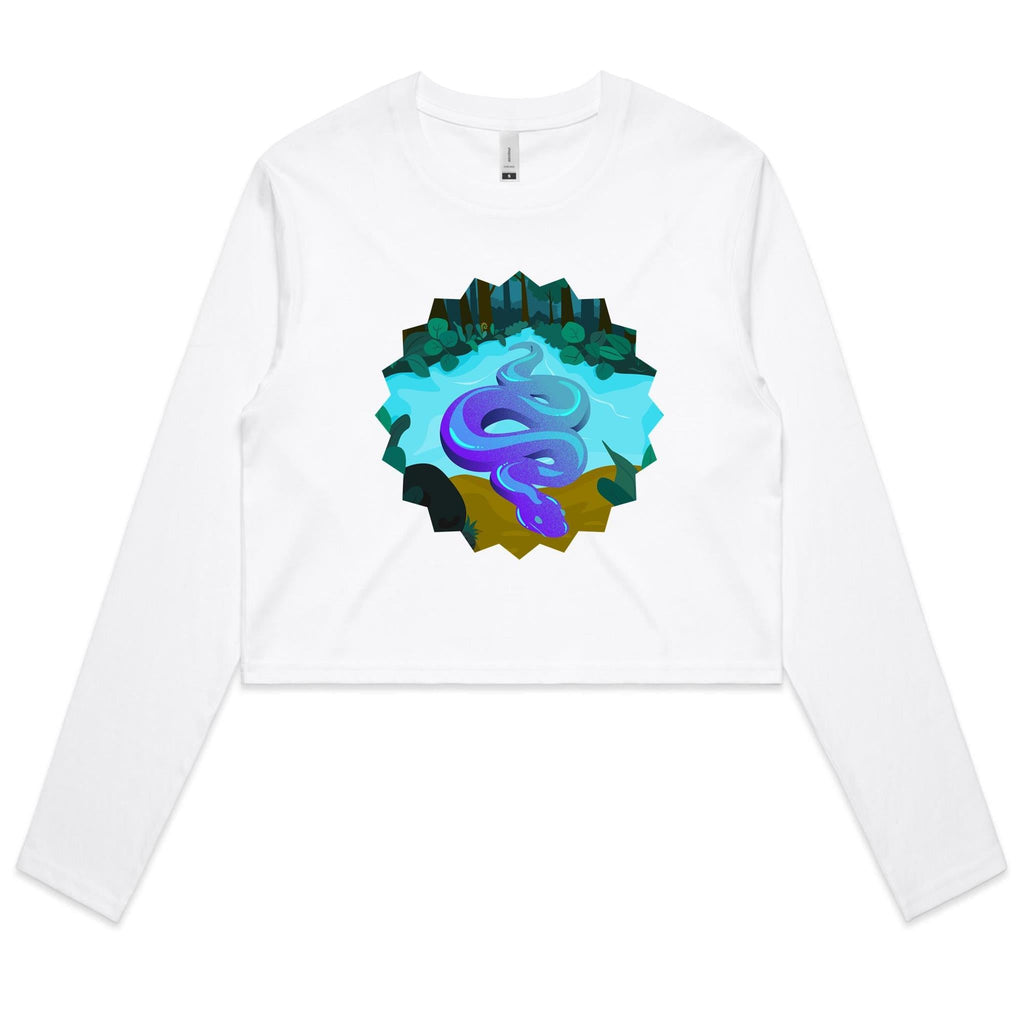 River Snake AS Colour Women's Long Sleeve Crop Tee Ogo Merch