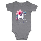 Unicorn and Flower AS Colour Mini Me - Baby Onesie Romper Ogo Merch