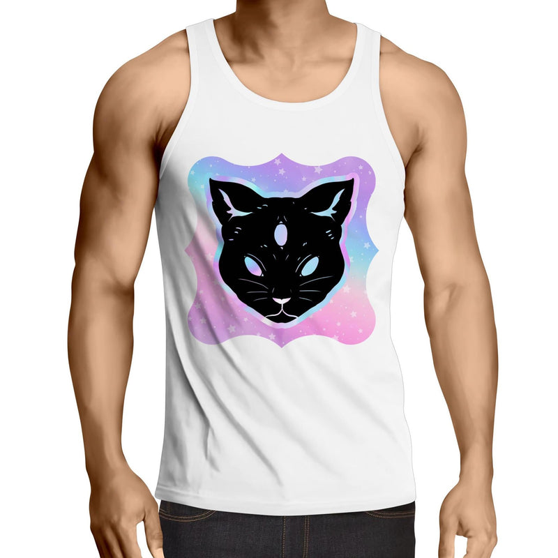 Psychic Cat AS Colour Lowdown Mens Singlet Top Ogo Merch