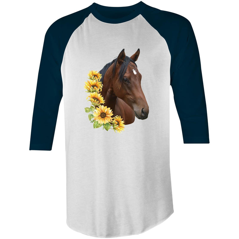 Sunflower Horse AS Colour Raglan - 3/4 Sleeve T-Shirt Ogo Merch