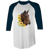 Sunflower Horse AS Colour Raglan - 3/4 Sleeve T-Shirt Ogo Merch