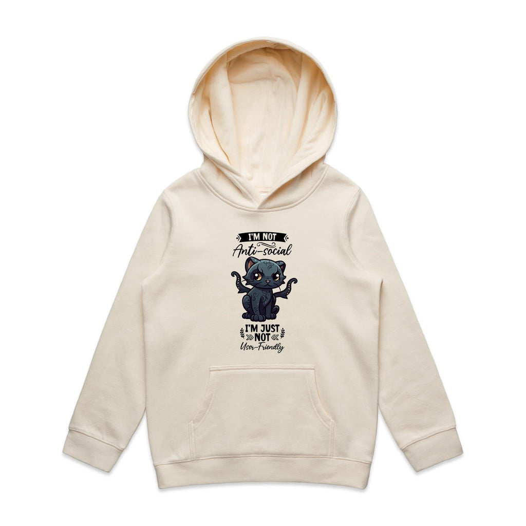 Antisocial Cat Monster AS Colour - Youth Supply Hood Ogo Merch