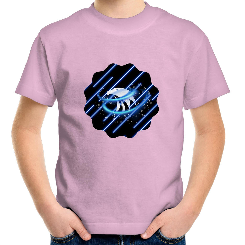 Blue Swirl Eagle AS Colour Kids Youth T-Shirt Ogo Merch