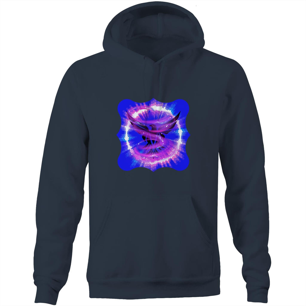 Eagle in Swirl AS Colour Stencil - Pocket Hoodie Sweatshirt Ogo Merch