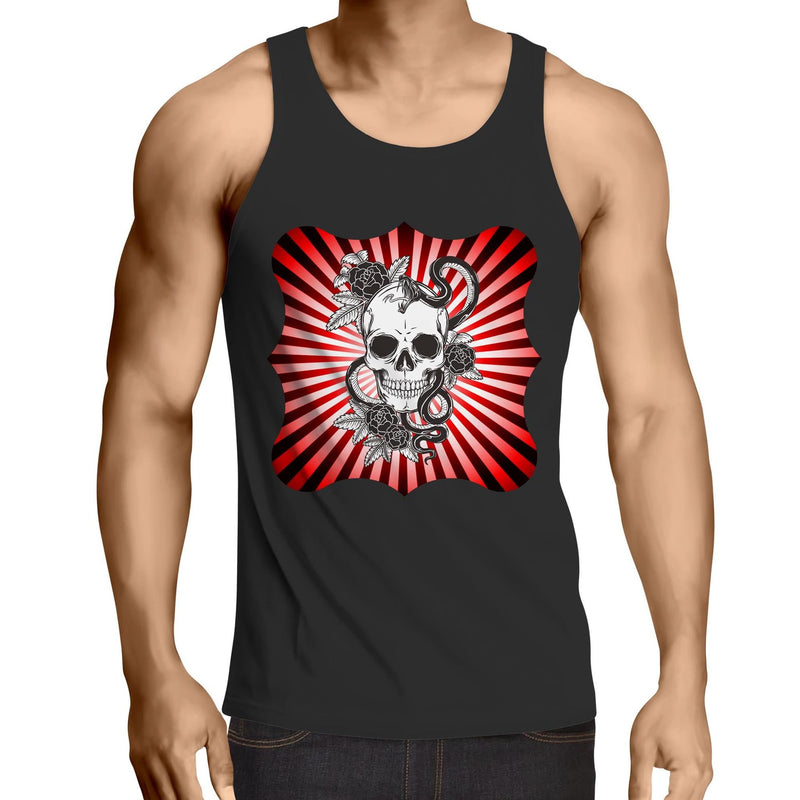 Snake and Skull AS Colour Lowdown Mens Singlet Top Ogo Merch
