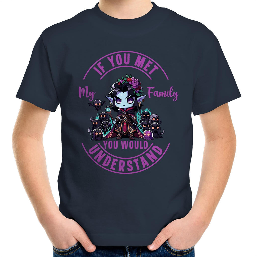 Meet my Family Angry Girl AS Colour Kids Youth T-Shirt Ogo Merch