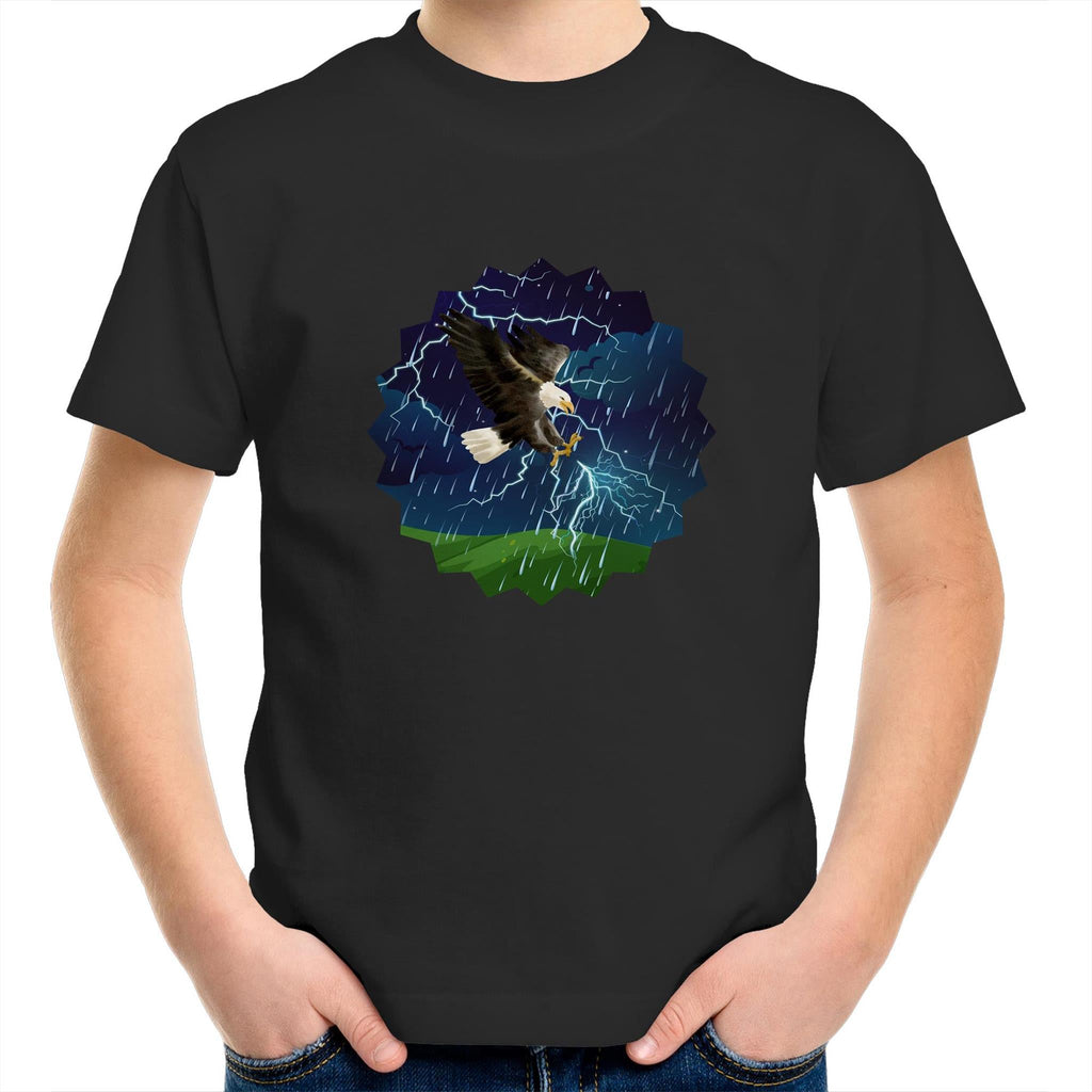 Lightning Eagle AS Colour Kids Youth T-Shirt Ogo Merch